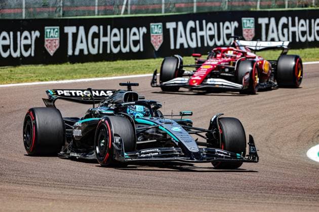 MOTORI - Formula 1 - AWS Gran Premio del Made in Italy e dell Emilia Romagna 2025 - Practice 1 and 2 George Russell (GBR) - Mercedes-AMG PETRONAS F1 Team - Mercedes W16 - Mercedes E Performance during Formula 1 AWS Gran Premio del Made in Italy e dell Emilia Romagna 2025 - Autodromo Enzo e Dino Ferrari, Imola (BO) Italy from 15th to 18th May 2025, Imola Italy  Copyright: xIPAxSport ABACAx