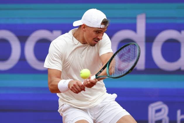 GER, Hamburg, xFSx, ATP500 Herren-Tennistunier Bitpanda Hamburg Open 2025, 17.05.2025 Marko Topo (GER) - Emilio Nava (USA) Marko Topo (GER) spielt eine Rueckhand Copyright: HMBxMedia FernandoxSoares