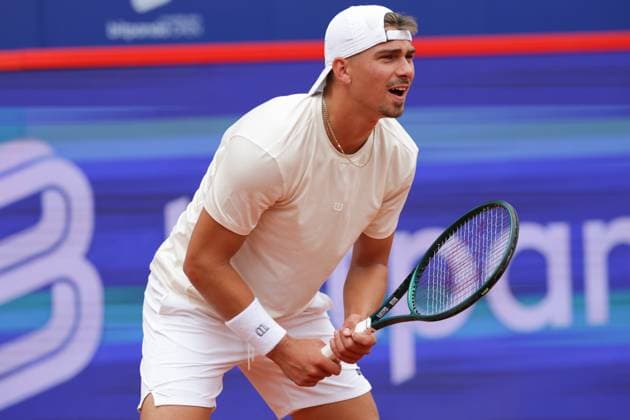 GER, Hamburg, xFSx, ATP500 Herren-Tennistunier Bitpanda Hamburg Open 2025, 17.05.2025 Marko Topo (GER) - Emilio Nava (USA) Marko Topo (GER) beim Aufschlag Copyright: HMBxMedia FernandoxSoares