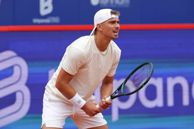 GER, Hamburg, xFSx, ATP500 Herren-Tennistunier Bitpanda Hamburg Open 2025, 17.05.2025 Marko Topo (GER) - Emilio Nava (USA) Marko Topo (GER) beim Aufschlag Copyright: HMBxMedia FernandoxSoares