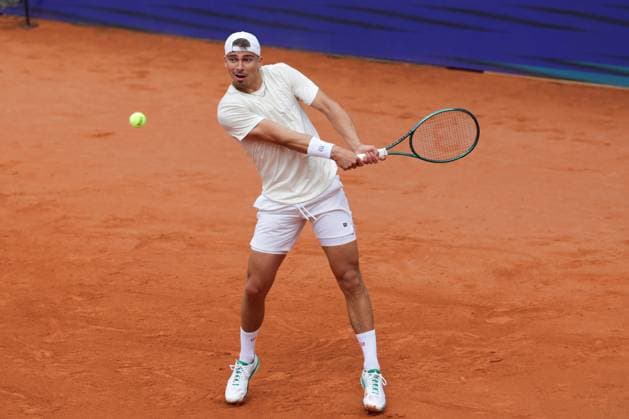 GER, Hamburg, xFSx, ATP500 Herren-Tennistunier Bitpanda Hamburg Open 2025, 17.05.2025 Marko Topo (GER) - Emilio Nava (USA) Marko Topo (GER) spielt eine Rueckhand Copyright: HMBxMedia FernandoxSoares