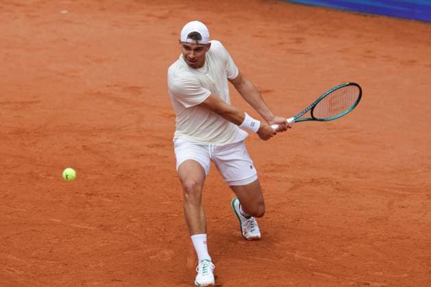 GER, Hamburg, xFSx, ATP500 Herren-Tennistunier Bitpanda Hamburg Open 2025, 17.05.2025 Marko Topo (GER) - Emilio Nava (USA) Marko Topo (GER) spielt eine Rueckhand Copyright: HMBxMedia FernandoxSoares