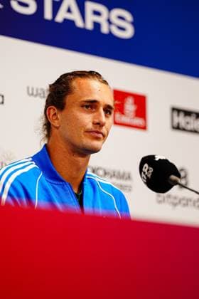 Alexander Zverev bei Pressekonferenz GER, Pressekonferenz Alexander Zverev, Tennis, ATP, Tennis Herren 500, Bitpanda Hamburg Open, 17.05.2025 GER, Pressekonferenz Alexander Zverev, Tennis, ATP 500, Bitpanda Hamburg Open, 17.05.2025 Hamburg Copyright: xEibner-Pressefoto MarcelxvonxFehrnx EP_MFN