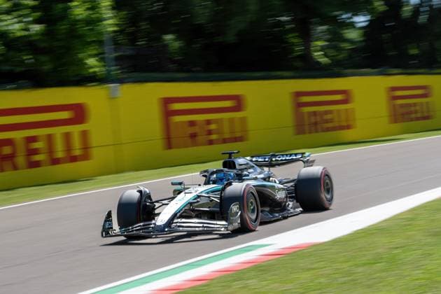 F1 GP Imola Italien. Freitag, 16.05.2025 George Russell 63, Mercedes-AMG Petronas F1 Team; F1 GP Imola Italien. Freitag, 16.05.2025 Copyright: xBEAUTIFULxSPORTS Erlhofx