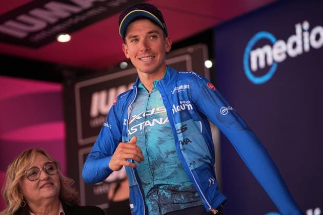 Fortunato Lorenzo of Xds Astana Team blu jersey during the stage 8 of the Giro d™Italia from Giulianova to Castelraimondo, Italy - Saturday, May 17, 2025. - cycling.  Copyright: xMarcoxAlpozzi LaPressex