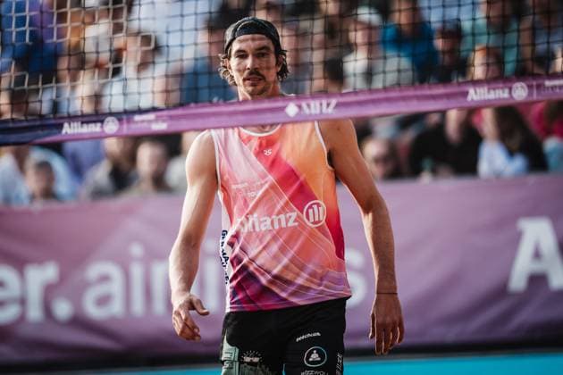 Beachvolleyball Männer Allianz German Beach Tour 2025 Tourstop Düsseldorf 17.05.2025 Jannik Kühlborn Düsseldorf Robert-Lehr-Ufer Nordrhein-Westfalen Deutschland