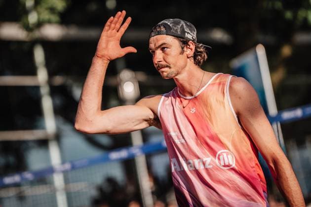 Beachvolleyball Männer Allianz German Beach Tour 2025 Tourstop Düsseldorf 17.05.2025 Jannik Kühlborn Düsseldorf Robert-Lehr-Ufer Nordrhein-Westfalen Deutschland