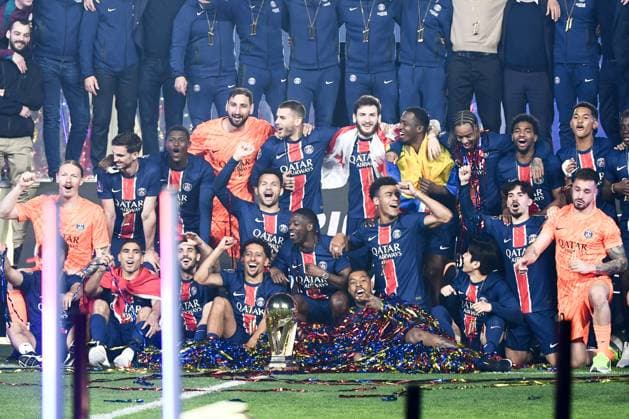 Paris Saint-Germain v AJ Auxerre - Ligue 1 McDonald s 2024 2025 39 Matvey SAFONOV (psg) - 08 Fabian RUIZ PENA (psg) - 25 Nuno MENDES (psg) - 01 Gianluigi DONNARUMMA (psg) - 21 Lucas HERNANDEZ (psg) - 07 Khvicha KVARATSKHELIA (psg) - 51 Willian PACHO (psg) - 29 Bradley BARCOLA (psg) - 42 Yoram ZAGUE (psg) - 24 Senny MAYULU (psg) - 80 Arnau TENAS (psg) - 17 VITINHA (psg) - 14 Desire DOUE (psg) - 03 Presnel KIMPEMBE (psg) - 10 Ousmane DEMBELE (psg) - 09 Goncalo MATIAS RAMOS (psg) - 05 MARQUINHOS (psg) - 35 Lucas BERALDO (psg) - 02 Achraf HAKIMI (psg) during the Ligue 1 McDonald s match between Paris and Auxerre on May 17, 2025 at Parc des Princes in Paris, France. Paris France  Copyright: xFEPx 776322132