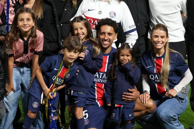 FOOTBALL : Paris Saint Germain Vs AJ Auxerre - Ligue 1 - 17 05 2025 Joie Paris Saint Germain - Marquinhos (PSG) ParisFrance  Copyright: xMichtofx