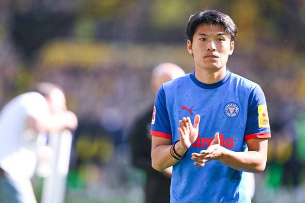 17.05.2025, Fussball, Bundesliga, 34. Spieltag Saison 2024 2025, Borussia Dortmund - Holstein Kiel, Shuto Machino (Holstein Kiel) xRHR-FOTO TKx Copyright: RHR-FOTOx RHR-FOTO TK