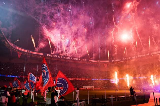 PSG celebrates 2024-2025 Ligue 1 trophy - FA Paris Saint-Germain’s players celebrate during the 2024-2025 Ligue 1 trophy ceremony following the French L1 football match between Paris Saint-Germain and AJ Auxerre at the Parc des Princes stadium in Paris on May 17, 2025. Photo by Firas Abdullah ABACAPRESS.COM Paris Île-de-France France  Copyright: xAbdullahxFiras ABACAx