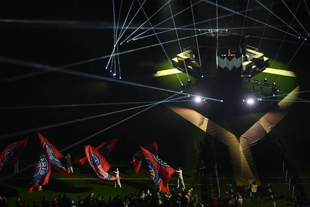 The show celebrating PSG s victory in the French football championship and the presentation to PSG of the new Ligue 1 McDonald s Trophy at the Parc des Princes, after the match between PSG and AJ Auxerre, on May 7, 2025. - 17 05 2025 - France Ile-de-France (region) Paris -  JulienxMattiax xLexPictorium LePictorium_0308394