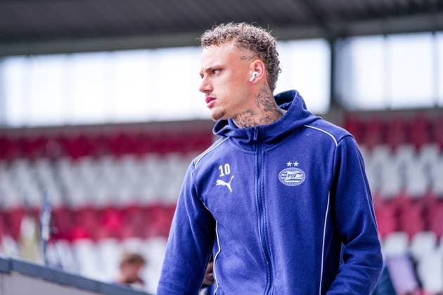 ROTTERDAM , 18-05-2025 , Stadium ˜Het Kasteel™ , Season 2024 2025 , Football , Eredivisie . Match between Sparta and PSV . PSV player Noa Lang Sparta - PSV  x29323246x Copyright: