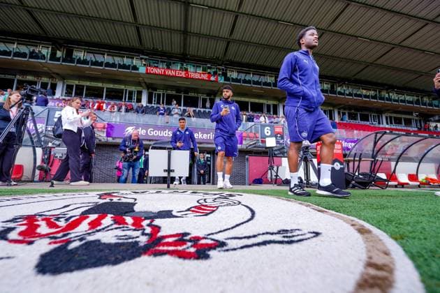 ROTTERDAM , 18-05-2025 , Stadium ˜Het Kasteel™ , Season 2024 2025 , Football , Eredivisie . Match between Sparta and PSV . PSV players arrives at the pitch Sparta - PSV  x29323249x Copyright: