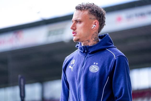 ROTTERDAM , 18-05-2025 , Stadium ˜Het Kasteel™ , Season 2024 2025 , Football , Eredivisie . Match between Sparta and PSV . PSV player Noa Lang Sparta - PSV  x29323252x Copyright: