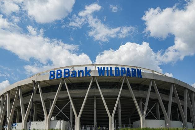 2. Fussball Bundesliga, Karlsruher SC - SC Paderborn 07, 18.05.2025 BBBank Wildpark von außen 2. Fussball Bundesliga, Karlsruher SC - SC Paderborn 07; BBBank Wildpark Karlsruhe, 18.05.2025 DFB DFL REGULATIONS PROHIBIT ANY USE OF PHOTOGRAPHS AS IMAGE SEQUENCES AND OR QUASI-VIDEO.