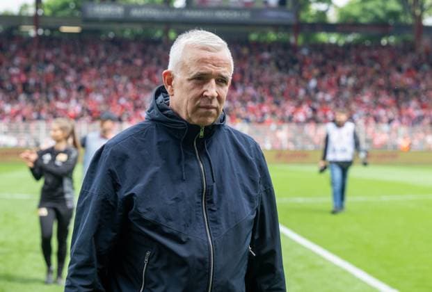 Fußball, Frauen, Saison 2024 2025, 2. Frauen-Bundesliga (26. Spieltag), 1. FC Union Berlin - FSV Gütersloh, Präsident Dirk Zingler (1. FC Union), 18.05. 2025, Copyright: xMatthiasxKochx