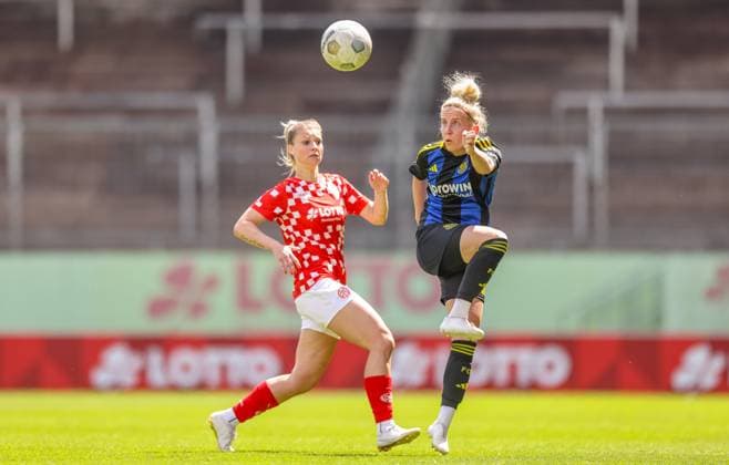 GER, Mainz, FSV Mainz 05 vs 1. FC Saarbrücken, Regionalliga, Fussball, DFB, Spielzeit 2024 2025, Bruchwegstadion, 21. Spieltag, im Bild: FSV Mainz 05 gegen 1. FC Saarbrücken DFB DFL REGULATIONS PROHIBIT ANY USE OF PHOTOGRAPHS AS IMAGE SEQUENCES AND OR QUASI-VIDEO, 17.05.2025, Copyright: HMBxMedia HendrikxHamelau