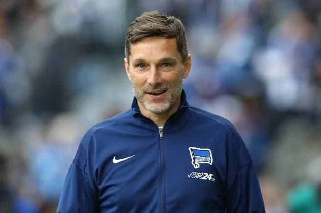 18.05.2025, xtgx, Fussball 2. Bundesliga, Hertha BSC Berlin - Hannover 96 emspor, v.l. Stefan Leitl (Hertha, Trainer) Portrait, Portraet, Einzelbild (DFL DFB REGULATIONS PROHIBIT ANY USE OF PHOTOGRAPHS as IMAGE SEQUENCES and or QUASI-VIDEO) Berlin