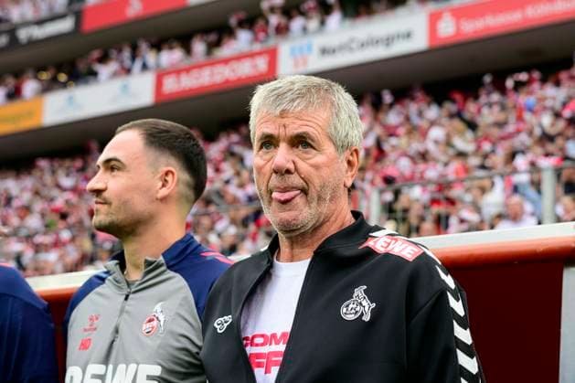 Trainer Head Coach Friedhelm Funkel (Koeln), 1. FC Koeln vs. 1.FC Kaiserslautern, 2. Bundesliga, 34. Spieltag, 18.05.2025 DFB regulations prohibit any use of photographs as image sequences and or quasi-video Koeln Nordrhein-Westfalen Deutschland