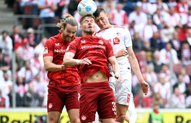 Fussball, Bundesliga, Deutschland, Herren, Saison 2024 2025, 34. Spieltag, Rhein Energie Stadion Köln, 1. FC Köln - FC Kaiserslautern; Eric Martel (KOE) erzielt das Tor zum 1:0.
