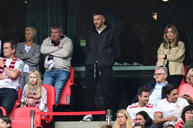 Lukas Podolski, 1. FC Koeln vs. 1.FC Kaiserslautern, 2. Bundesliga, 34. Spieltag, 18.05.2025 DFB regulations prohibit any use of photographs as image sequences and or quasi-video Koeln Nordrhein-Westfalen Deutschland