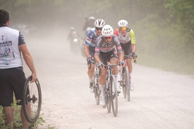 Sport Bilder des Tages Cycles in the lead breakaway during the stage 9 of the Giro d™Italia from Gubbio to Siena, Italy - Sunday, May 18, 2025. - cycling.  Copyright: xMarcoxAlpozzi LaPressex