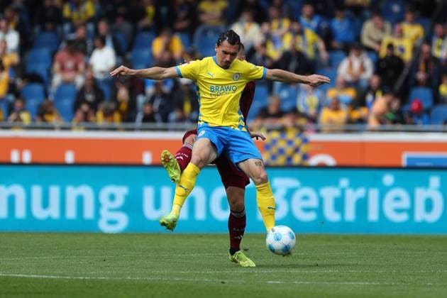 Braunschweig vs. Nürnberg, 2. BL Braunschweig, 18.05.2025, FUßBALL - Eintracht Braunschweig vs. 1. FC Nürnberg, 2. BL, Saison 2024 25. Rayan Philippe (Eintracht Braunschweig) Braunschweig