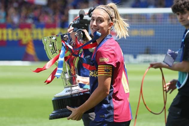 FC Barcelona, Barca Femeni v Athletic Club Femenino - Liga F Alexia Putellas celebrates at the end of the match between FC Barcelona Femeni and Athletic Club Femenino, corresponding to week 30 of the Liga F, at the Johan Cruyff Stadium in Barcelona, Spain, on May 18, 2025. Barcelona Barcelona Spain  Copyright: xUrbanandsportx originalFilename:urbanandsport-fcbarcel250518_nppDu.jpg