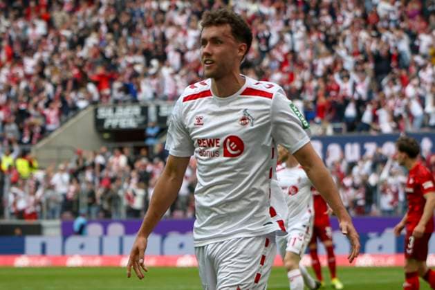 Köln, Deutschland, 18.05.25: Luca Waldschmidt (1. FC Köln) Torjubel, jubelt nach seinem Treffer zum 2:0 waehrend des Spiels der 2. Bundesliga zwischen 1. FC Köln vs 1. FC Kaiserslautern im RheinEnergieStadion Köln RheinEnergieStadion North Rhine-Westphalia Germany