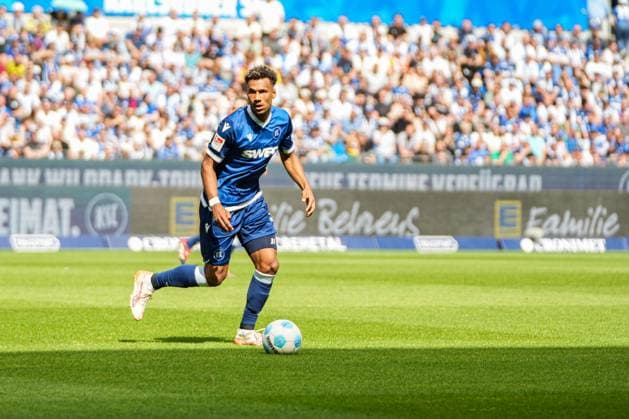 2. Fussball Bundesliga, Karlsruher SC - SC Paderborn 07, 18.05.2025 Bambasé Conté (Karlsruher SC 31) 2. Fussball Bundesliga, Karlsruher SC - SC Paderborn 07; BBBank Wildpark Karlsruhe, 18.05.2025 DFB DFL REGULATIONS PROHIBIT ANY USE OF PHOTOGRAPHS AS IMAGE SEQUENCES AND OR QUASI-VIDEO.