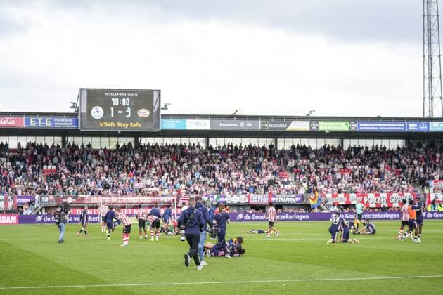 ROTTERDAM , 18-05-2025 , Stadium Ã Het Kasteel , Season 2024 2025 , Football , Eredivisie . Match between Sparta and PSV . Players of PSV Celebrate the Championship Sparta - PSV  x29327989x Copyright: