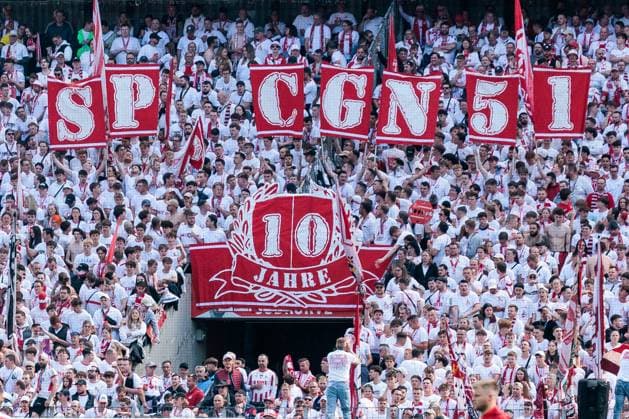 2.? ?Fußball Bundesliga, 1. FC Köln - 1. FC Kaiserslautern, 18.05.2025 Choreo 1. FC Köln Südkurve SP CGN 51 10 Jahre 2. Fußball Bundesliga, 1. FC Köln - 1. FC Kaiserslautern, Köln, RheinEnergiestadion am 18.05.2025 DFL REGULATIONS PROHIBIT ANY USE OF PHOTOGRAPHS AS IMAGE SEQUENCES AND OR QUASI-VIDEO.