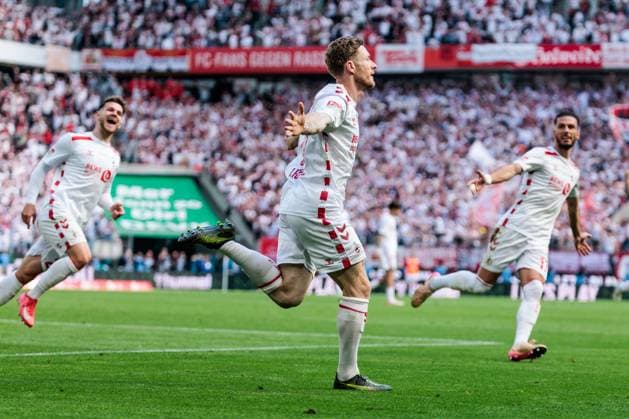 2.? ?Fußball Bundesliga, 1. FC Köln - 1. FC Kaiserslautern, 18.05.2025 Jubel zum 3:0 durch Florian Kainz (1. FC Köln, 11) 2. Fußball Bundesliga, 1. FC Köln - 1. FC Kaiserslautern, Köln, RheinEnergiestadion am 18.05.2025 DFL REGULATIONS PROHIBIT ANY USE OF PHOTOGRAPHS AS IMAGE SEQUENCES AND OR QUASI-VIDEO.