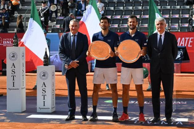May 18, 2025, Roma, RM: Marcelo Arevalo (SAL) and Mate Pavic (CRO) celebrate the victory during the Men s Double Final between Marcelo Arevalo (ESA) and Mate Pavic (CRO) versus Sadio Doumbia (FRA) and Fabien Reboul (FRA) at central court during the Internazionali BNL d Italia 2025, Foro Italico in Rome, Italy, 18 May 2025 .ANSA ROBERTO RAMACCIA. Italian Open 2025  - ZUMAa110 20250518_zaf_a110_158 Copyright: xRobertoxRamacciax