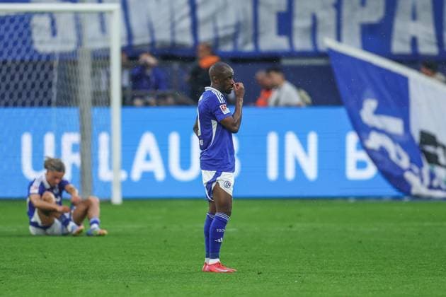 18.05.2025, Fussball, Saison 2024 2025, 2. Bundesliga, 34. Spieltag, FC Schalke 04 - SV Elversberg 07, Christopher Antwi-Adjei (FC Schalke 04) Gelsenkirchen Veltins Arena NRW Deutschland xRHR-FOTO TRx Copyright: TimxRehbein RHR-FOTOx RHR-FOTO TR