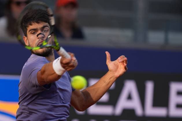 Carlos Alcaraz (ESP) during the men™s final against Jannik Sinner (ITA) of the ATP, Tennis Herren Master 1000 Internazionali BNL d™Italia tournament at Foro Italico on May 18, 2025 (Alfredo Falcone LaPresse)  Copyright: xAlfredoxFalcone LaPressex