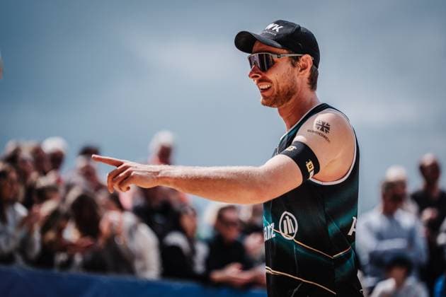 Beachvolleyball Männer Allianz German Beach Tour 2025 Tourstop Düsseldorf 18.05.2025 Nils Ehlers Düsseldorf Robert-Lehr-Ufer Nordrhein-Westfalen Deutschland