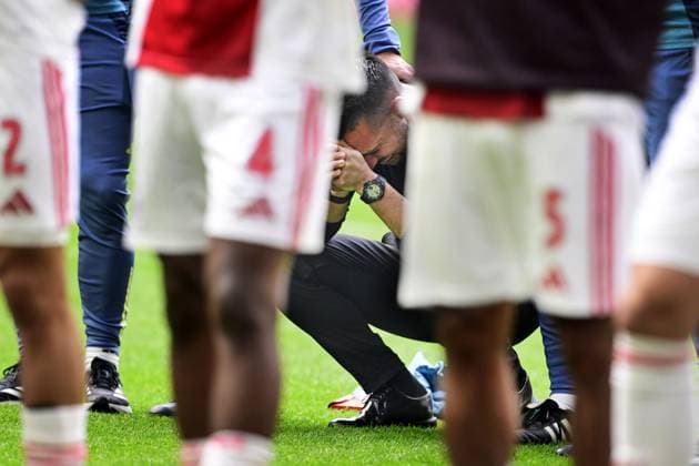 AMSTERDAM - Coach of Ajax Francesco Farioli after the Dutch Eredivisie match between Ajax Amsterdam and FC Twente at the Johan Cruijff ArenA on May 18, 2025 in Amsterdam, Netherlands. ANP OLAF CRACK Dutch Eredivisie 2024 25 xVIxANPxSportx xxANPxIVx 527921636 originalFilename: 527921636.jpg