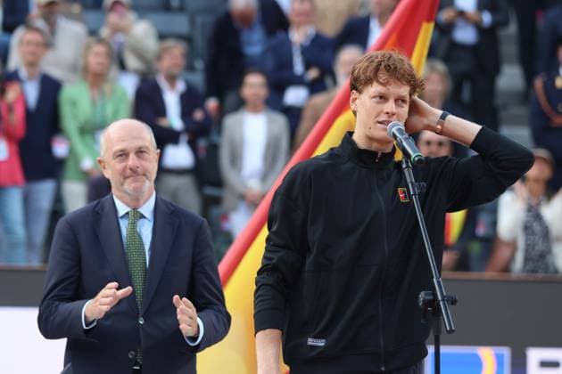 Tennis - Italian Internationals 2025, Jannik Sinner and Carlos Alcaraz.  Copyright: xFelicexCalabro x xipa-agency.netx xFelicexCalabro x 0819538059st