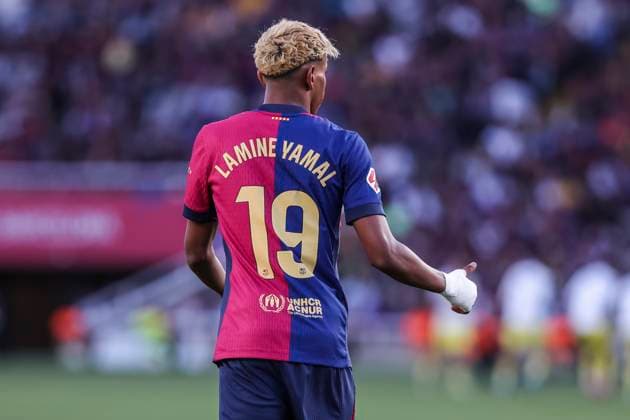 May 18, 2025, Barcelona, Barcelona, SPAIN: Lamine Yamal of FC Barcelona, Barca gestures during the Spanish league, La Liga EA Sports, football match played between FC Barcelona and Villarreal CF at Estadi Olimpic Lluis Companys on May 18, 2025 in Barcelona, Spain. Barcelona SPAIN - ZUMAa181 20250518_zaa_a181_339 Copyright: xJavierxBorregox