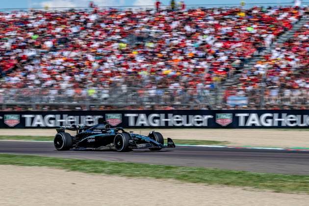 FORMULE 1 : Emilia Romagna - Grand Prix 2025 - 18 05 2025 63 George Russell (GBR) Mercedes AMG Petronas (DEU) Mercedes-AMG W16 E Mercedes, during the Formula 1 Emilia Romagna Grand Prix 2025, at the Autodromo Enzo e Dino Ferrari in Imola from May 16 to 18, 2025 in Italy (ITA)  Copyright: xIANxBUNDEYx xMPSxAGENCYx x