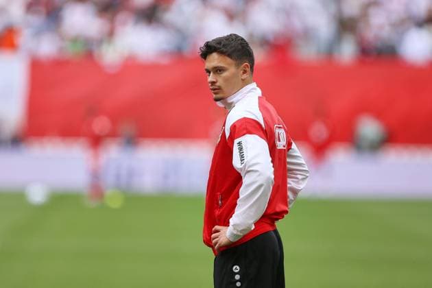 Leipzig, Sachsen, Deutschland, 17.05.2025: Red-Bull-Arena: 34. Spieltag, Saison 2024 25, 1. Fußball-Bundesliga: RB Leipzig - VfB Stuttgart: Fabian Rieder (32, VfB Stuttgart) Copyright: xdtsxNachrichtenagenturx dts_67623
