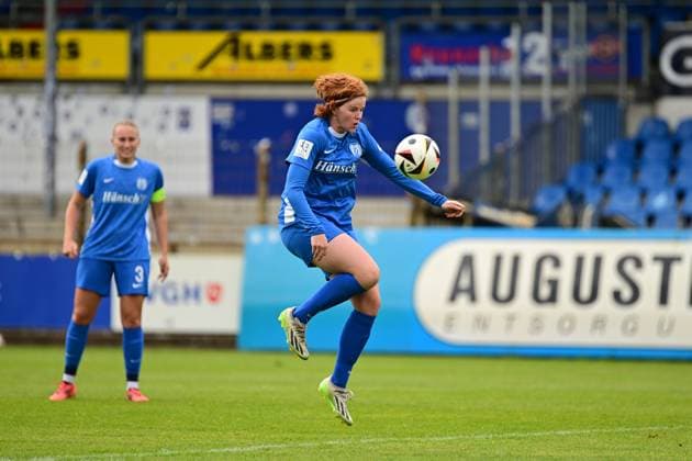 Fußball I Frauen I Saison 2024-2025 I 2. Bundesliga I 26. Spieltag I SV Meppen - Hamburger SV I 18.05.2025 Nahaufnahme, Einzelfoto, Freisteller, Portrait, Porträt, Einzelbild, Einzelfoto, Körper: Lena Maria Göppel (5, SV Meppen 1912 e.V.) Meppen Hänsch-Arena Niedersachsen Deutschland Copyright: xLobeca FelixxSchlikisx