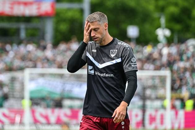 GER, 2. BL, SSV Ulm 1846 vs SC Preussen Münster 18.05.2025, Donaustadion, Ulm, GER, 2. BL, SSV Ulm 1846 vs SC Preussen Münster, im Bild Marc Lorenz (Muenster, 18) *** GER, 2 BL, SSV Ulm 1846 vs SC Preussen Münster 18 05 2025, Donaustadion, Ulm, GER, 2 BL, SSV Ulm 1846 vs SC Preussen Münster, in the picture Marc Lorenz Muenster, 18 nordphotoxGmbHx xHafner nph00200
