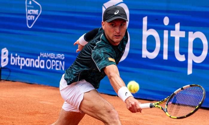 19.05.2025, ATP, Tennis Herren 500, Tennis, Herren, Hamburg Open, Hamburg, Raphael Collignon (Belgien) - Brandon Nakashima (USA) Raphael Collignon (Belgien) Hamburg Tennis-Stadion Am Rothenbaum Hamburg Deutschland
