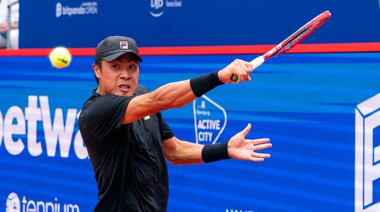 19.05.2025, ATP, Tennis Herren 500, Tennis, Herren, Hamburg Open, Hamburg, Raphael Collignon (Belgien) - Brandon Nakashima (USA) Brandon Nakashima (USA) Hamburg Tennis-Stadion Am Rothenbaum Hamburg Deutschland