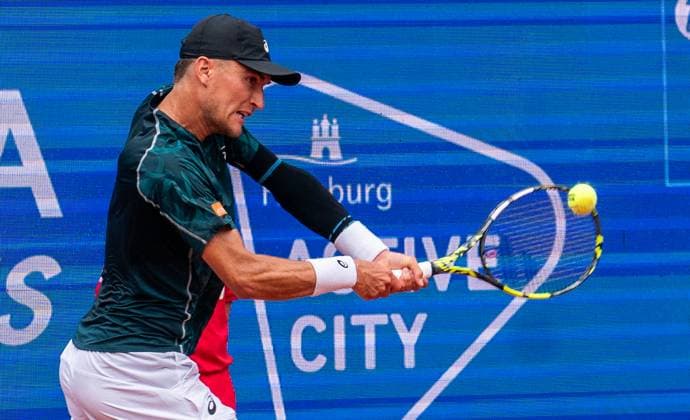19.05.2025, ATP, Tennis Herren 500, Tennis, Herren, Hamburg Open, Hamburg, Raphael Collignon (Belgien) - Brandon Nakashima (USA) Raphael Collignon (Belgien) Hamburg Tennis-Stadion Am Rothenbaum Hamburg Deutschland