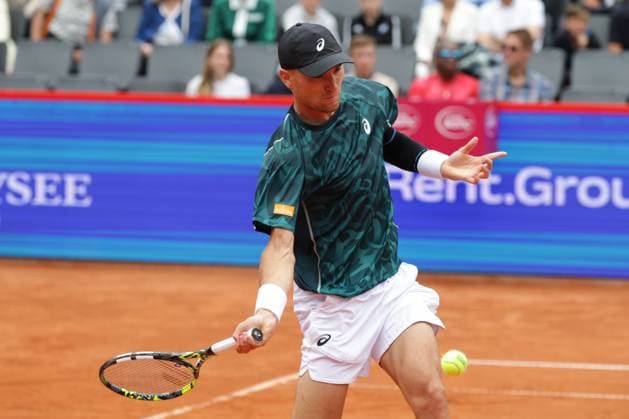 GER, Hamburg, xFSx, ATP500 Herren-Tennistunier Bitpanda Hamburg Open 2025, Sechzehntelfinale 19.05.2025 Raphael Collignon (BEL) spielt einen Vorhand Copyright: HMBxMedia FernandoxSoares