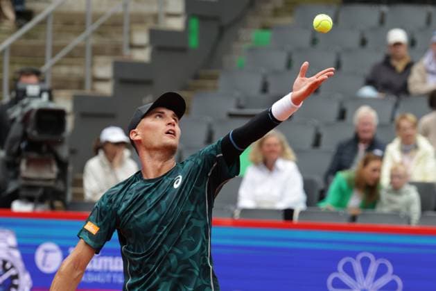 GER, Hamburg, xFSx, ATP500 Herren-Tennistunier Bitpanda Hamburg Open 2025, Sechzehntelfinale 19.05.2025 Raphael Collignon (BEL) macht einen Aufschlag Copyright: HMBxMedia FernandoxSoares